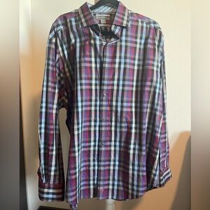 Johnston & Murphy Button-Collar Premium Check Cotton Shirt